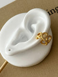 Gold CZ Pave Curb Chain Link Ear Cuff - CW1EARCUFF0054 | Wholesale Stainless Steel Jewelry Catwalk Jewellery Europe