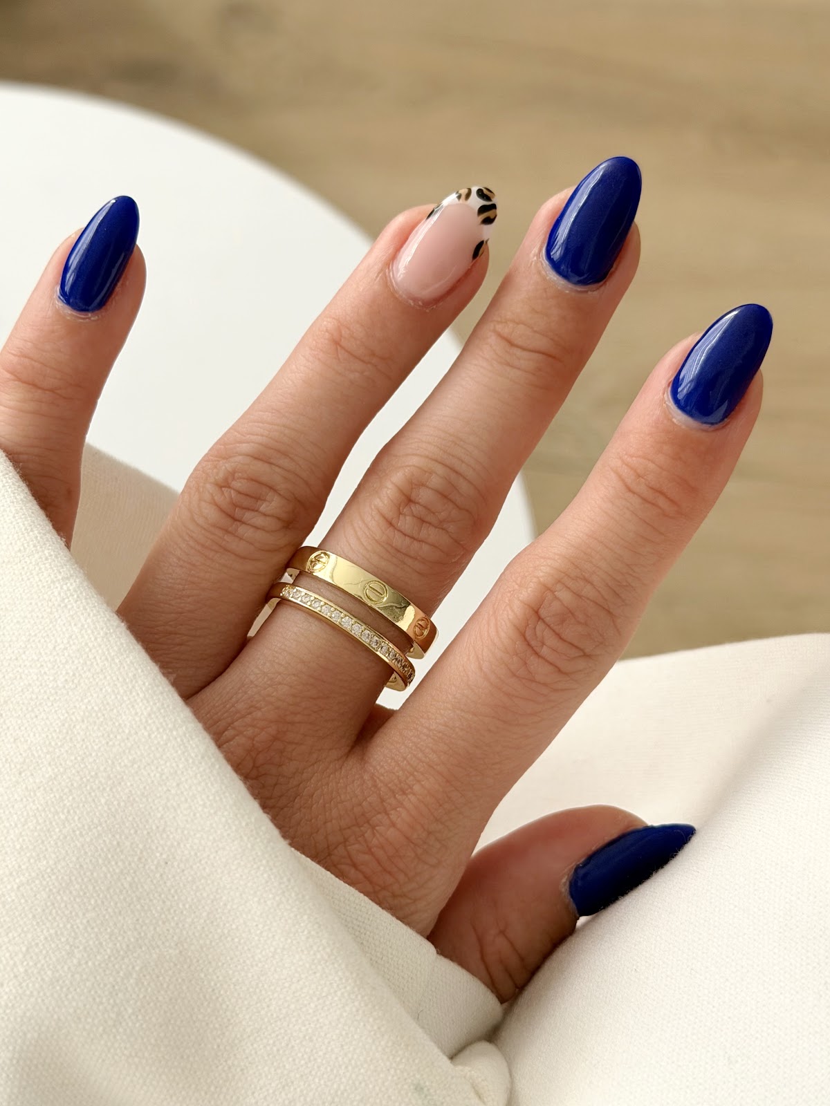 Gold CZ Pave Screw Motif Double Band Ring - CW1RING00160 | Wholesale Stainless Steel Jewelry Catwalk Jewellery Europe
