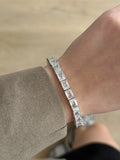 Silver Emerald Cut CZ Tennis Bracelet - CW1VPBRCLT00159 | Wholesale Stainless Steel Jewelry Catwalk Jewellery Europe