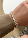 Silver Pear Cut CZ Tennis Bracelet - CW1VPBRCLT00160 | Wholesale Stainless Steel Jewelry Catwalk Jewellery Europe