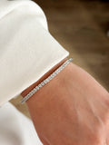 Silver Princess Cut CZ Delicate Tennis Bracelet - CW1VPBRCLT00201 | Wholesale Stainless Steel Jewelry Catwalk Jewellery Europe