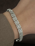 Silver Square Emerald Cut CZ Halo Link Bracelet - CW1VPBRCLT00205 | Wholesale Stainless Steel Jewelry Catwalk Jewellery Europe