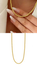 Gold Diamond Cut Textured Beaded Ball Chain Necklace - CW1NKL0035 | Wholesale Stainless Steel Jewelry Catwalk Jewellery Europe