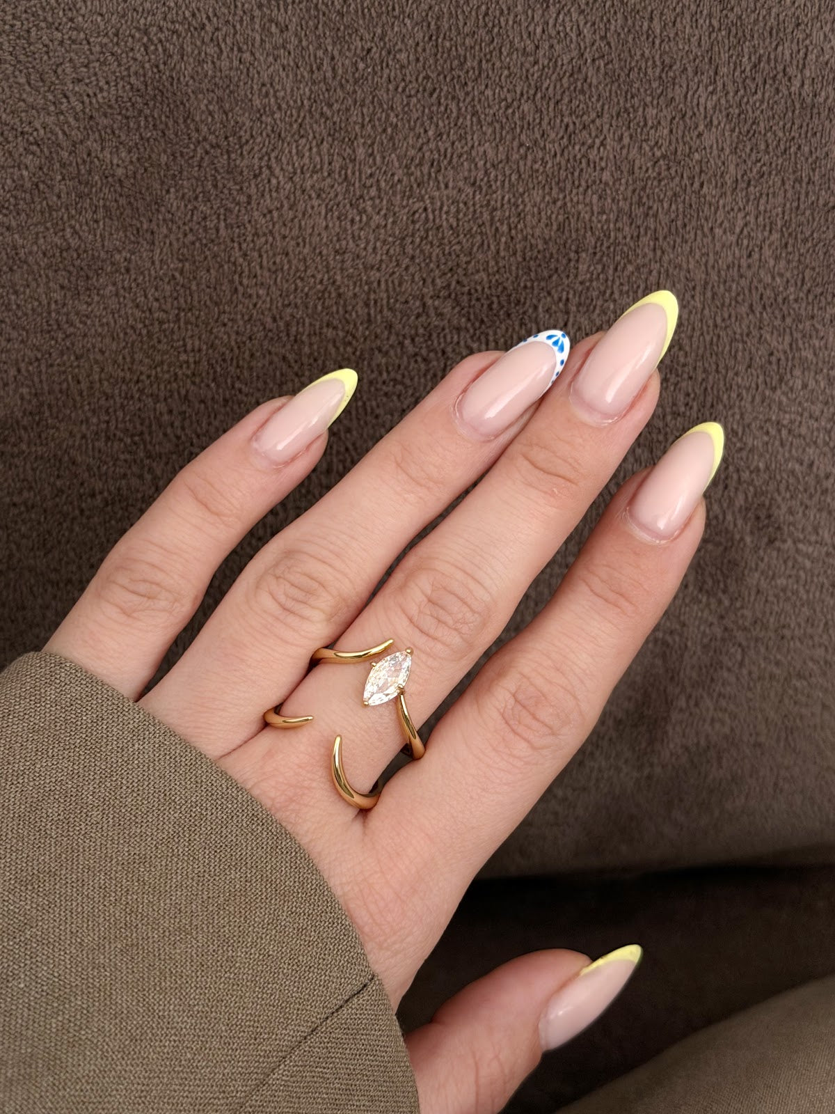 Gold Open Claw Marquise CZ Solitaire Ring - CW1RING00182 | Wholesale Stainless Steel Jewelry Catwalk Jewellery Europe