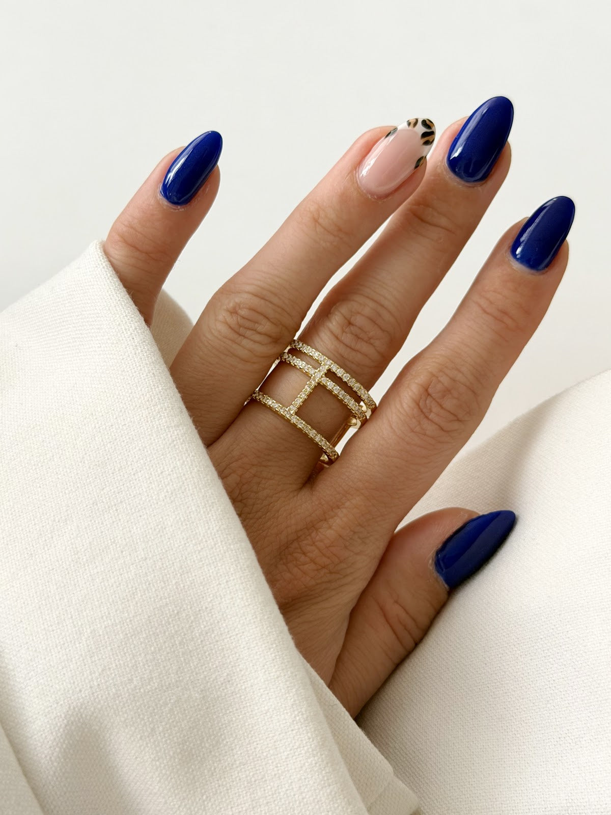 Gold CZ Pave Triple Bar Cage Band Ring Alternate Angle wholesale jewelry RINGS Catwalk Jewellery Europe