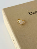Gold CZ Pave Puffy Heart Ear Cuff - CW1EARCUFF0044 | Wholesale Stainless Steel Jewelry Catwalk Jewellery Europe