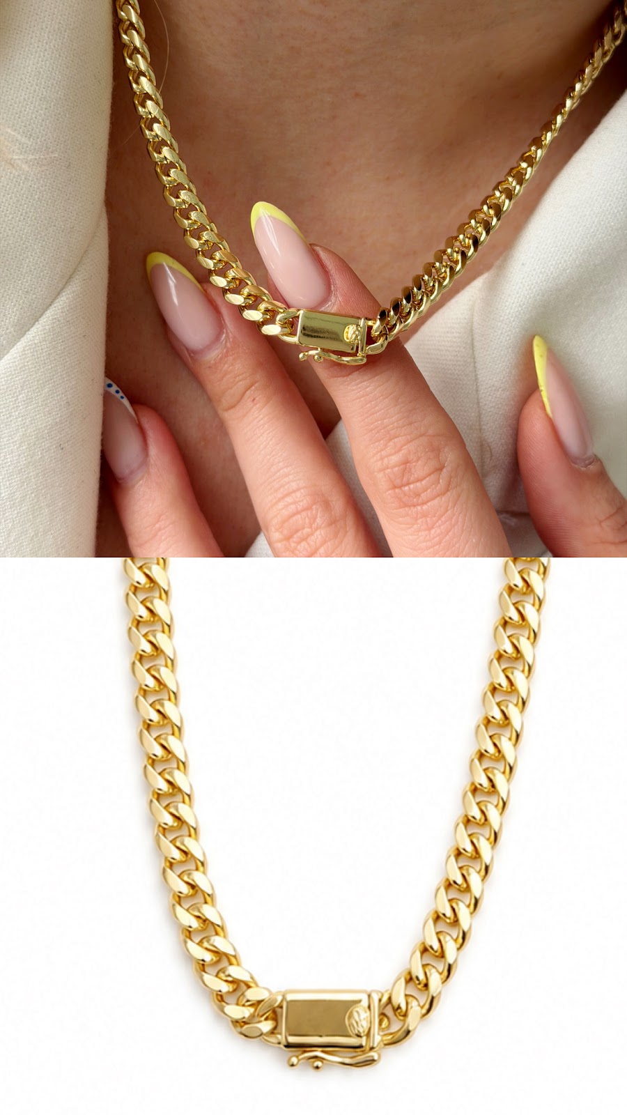 Gold Chunky Curb Chain Statement Necklace - CW1NKL00114 | Wholesale Stainless Steel Jewelry Catwalk Jewellery Europe