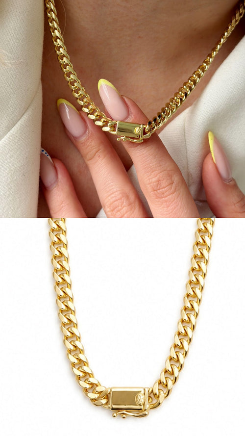 Gold Chunky Curb Chain Statement Necklace - CW1NKL00114 | Wholesale Stainless Steel Jewelry Catwalk Jewellery Europe