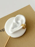 Gold Marquise CZ Flower Triple Band Ear Cuff - CW1EARCUFF0080 | Wholesale Stainless Steel Jewelry Catwalk Jewellery Europe