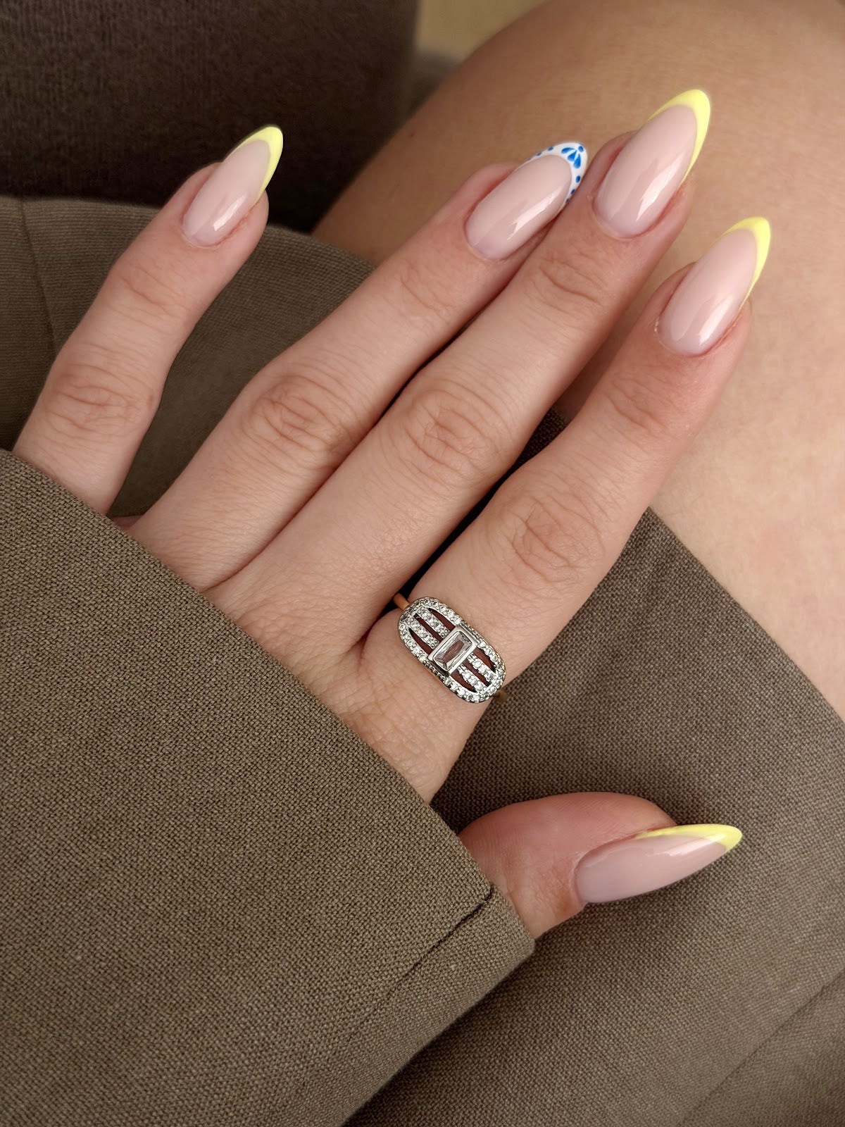Gold CZ Pave Baguette Center Cutout Band Ring - CW1RING0088 | Wholesale Stainless Steel Jewelry Catwalk Jewellery Europe