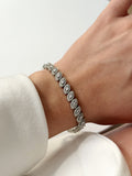 Silver Marquise Cut CZ Double Halo Tennis Bracelet - CW1VPBRCLT00250 | Wholesale Stainless Steel Jewelry Catwalk Jewellery Europe