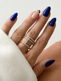 Gold CZ Pave Triple Bar Cage Band Ring wholesale jewelry RINGS Catwalk Jewellery Europe