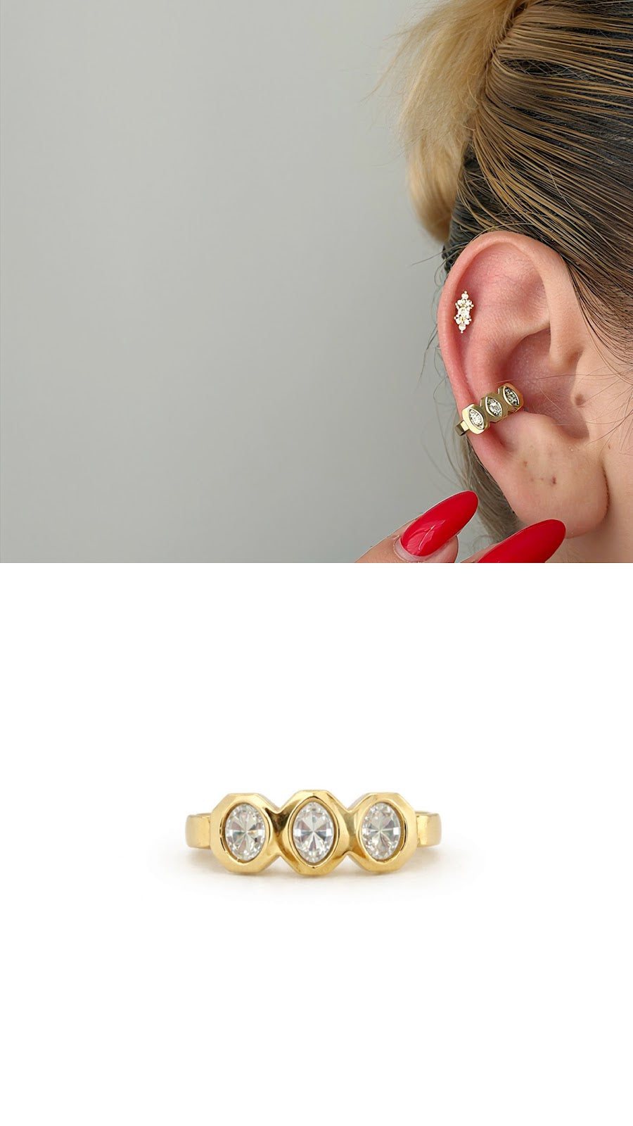 Gold Chunky Smooth Chubby Hoop Ear Cuff - CW1EARCUFF003 | Wholesale Stainless Steel Jewelry Catwalk Jewellery Europe
