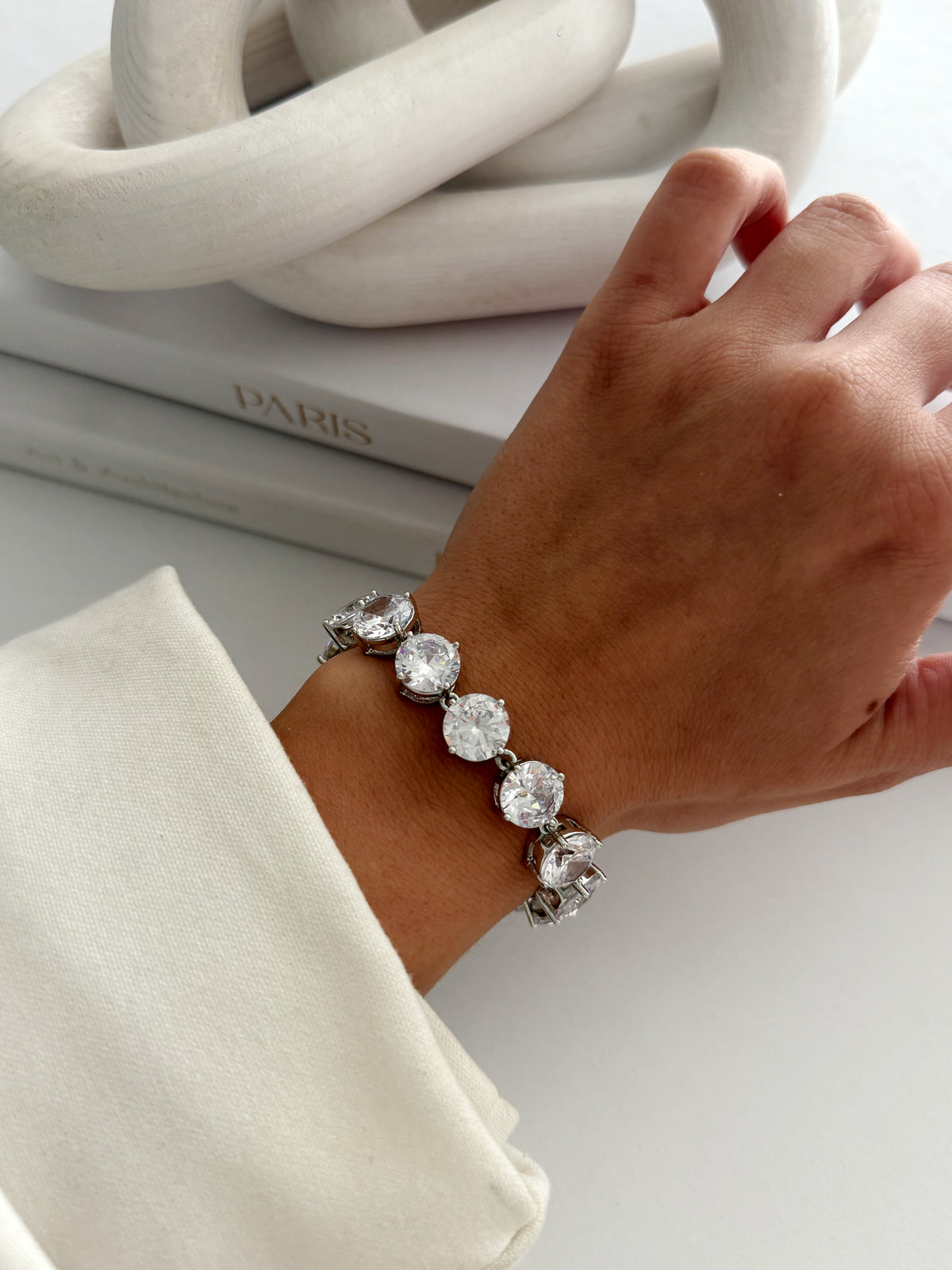 CW1VPBRCLT00255-silver-large-round-cut-cz-tennis-bracelet-alternate-angle-catwalkjewellery wholesale jewelry BRACELETS  Catwalk Jewellery Europe