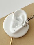 Silver V Shape Dangle Chain Ear Cuff - CW1EARCUFF0043 | Wholesale Stainless Steel Jewelry Catwalk Jewellery Europe