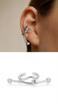 Silver Color 18K Gold Plated Stainless Steel Knot CZ Bezel Ear Cuff Wholesale - CW1EARCUFF00171 | Wholesale Stainless Steel Jewelry Catwalk Jewellery Europe