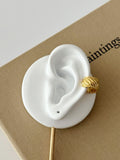 Gold Twisted Rope Wide Band Ear Cuff - CW1EARCUFF0035 | Wholesale Stainless Steel Jewelry Catwalk Jewellery Europe