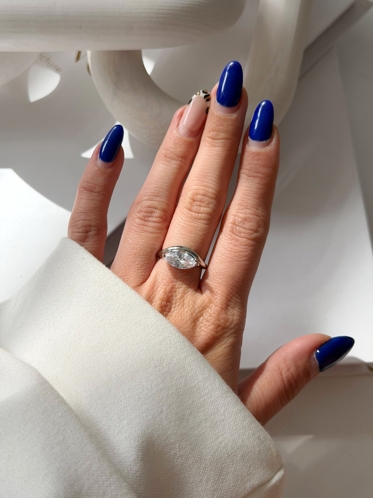 Silver Bezel Set Marquise CZ Solitaire Ring wholesale jewelry RINGS Catwalk Jewellery Europe