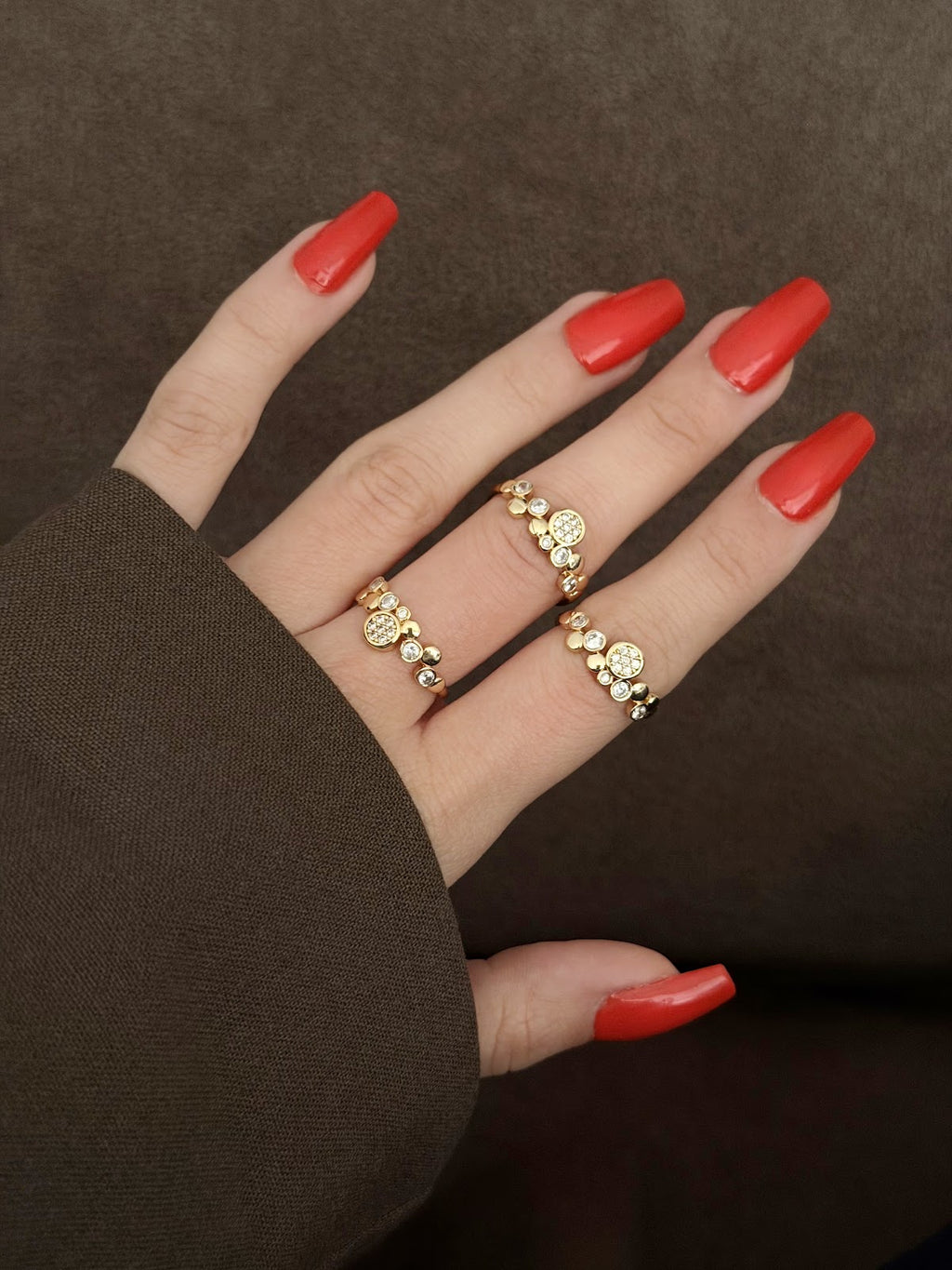 Gold CZ Pave Cluster Bubble Band Ring wholesale jewelry RINGS Catwalk Jewellery Europe