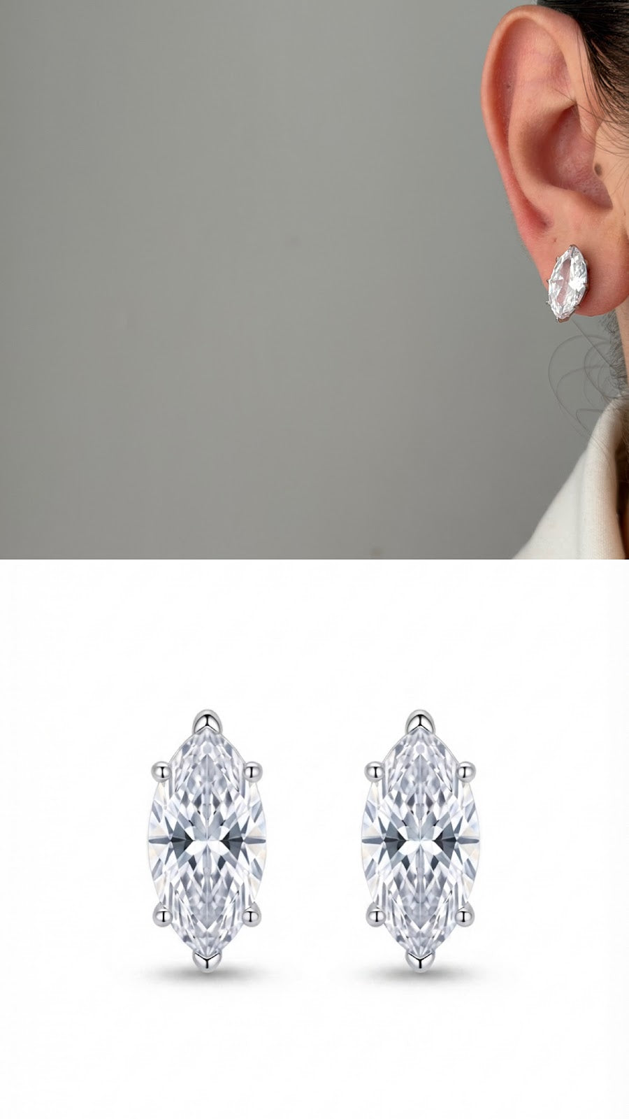Gold CZ Pave Oval Link Stud Earrings - CW1VPEARNG0034 | Wholesale Stainless Steel Jewelry Catwalk Jewellery Europe