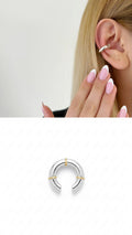 Silver Gold Bicolor Thick Chunky Cuff Earring - CW1EARCUFF00122 | Wholesale Stainless Steel Jewelry Catwalk Jewellery Europe