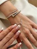 Silver Deer Antler Horn Hand Chain - CW1HANDCHAIN007 | Wholesale Stainless Steel Jewelry Catwalk Jewellery Europe