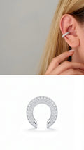 Silver CZ Pave Thick Dome Hoop Ear Cuff - CW1EARCUFF0024 | Wholesale Stainless Steel Jewelry Catwalk Jewellery Europe