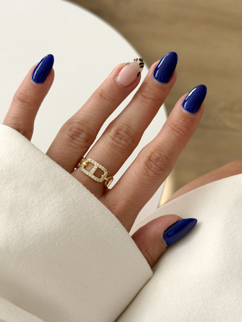 Gold CZ Pave Mariner Anchor Link Ring wholesale jewelry RINGS Catwalk Jewellery Europe