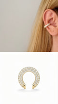 Gold CZ Pave Thick Dome Hoop Ear Cuff - CW1EARCUFF0023 | Wholesale Stainless Steel Jewelry Catwalk Jewellery Europe