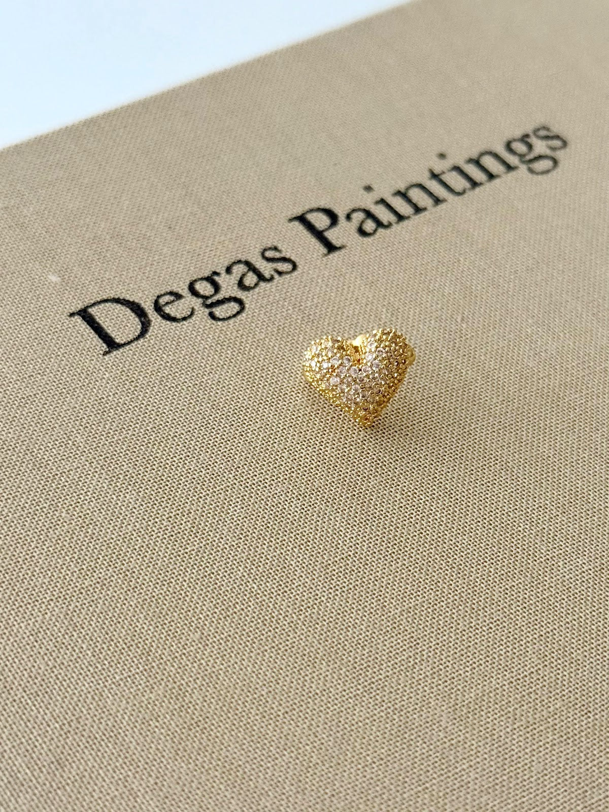 Gold CZ Pave Puffy Heart Ear Cuff Alternate Angle - CW1EARCUFF0085 | Wholesale Stainless Steel Jewelry Catwalk Jewellery Europe