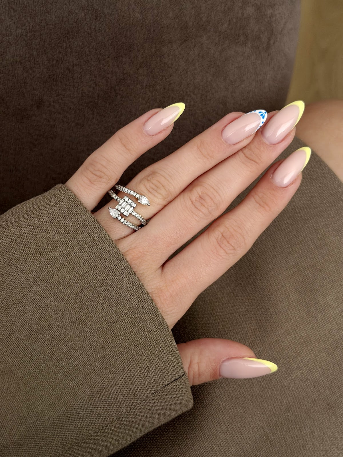 Silver Baguette And Pear CZ Cluster Spiral Bypass Ring - CW1RING0091 | Wholesale Stainless Steel Jewelry Catwalk Jewellery Europe
