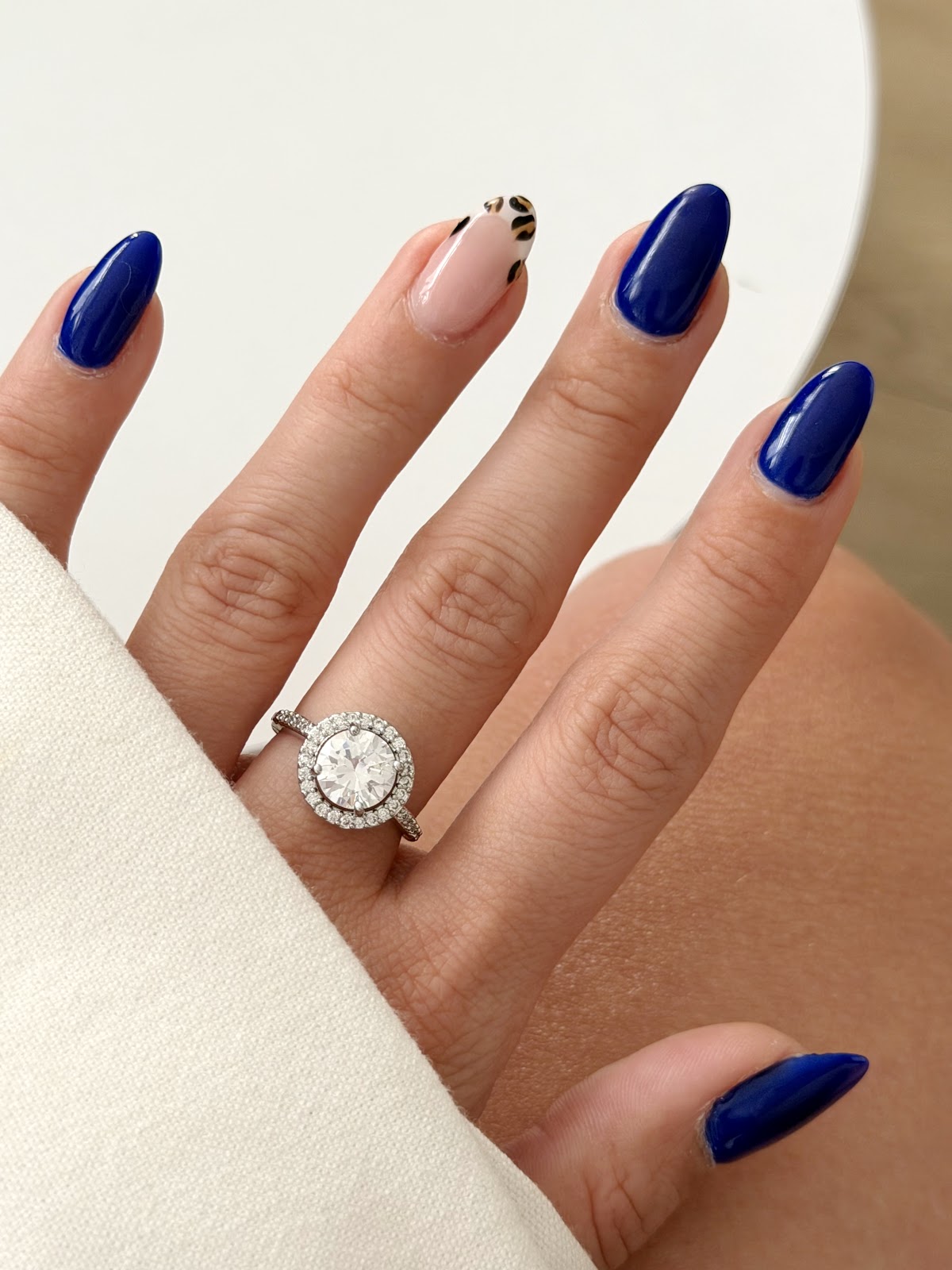 Silver Large Round CZ Halo Engagement Ring Alternate Angle - CW1RING00167 | Wholesale Stainless Steel Jewelry Catwalk Jewellery Europe
