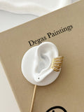 Gold CZ Pave Multi Strand Wide Ear Cuff - CW1EARCUFF0022 | Wholesale Stainless Steel Jewelry Catwalk Jewellery Europe