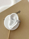 Silver CZ Pave Cutout Band Ear Cuff - CW1EARCUFF0059 | Wholesale Stainless Steel Jewelry Catwalk Jewellery Europe