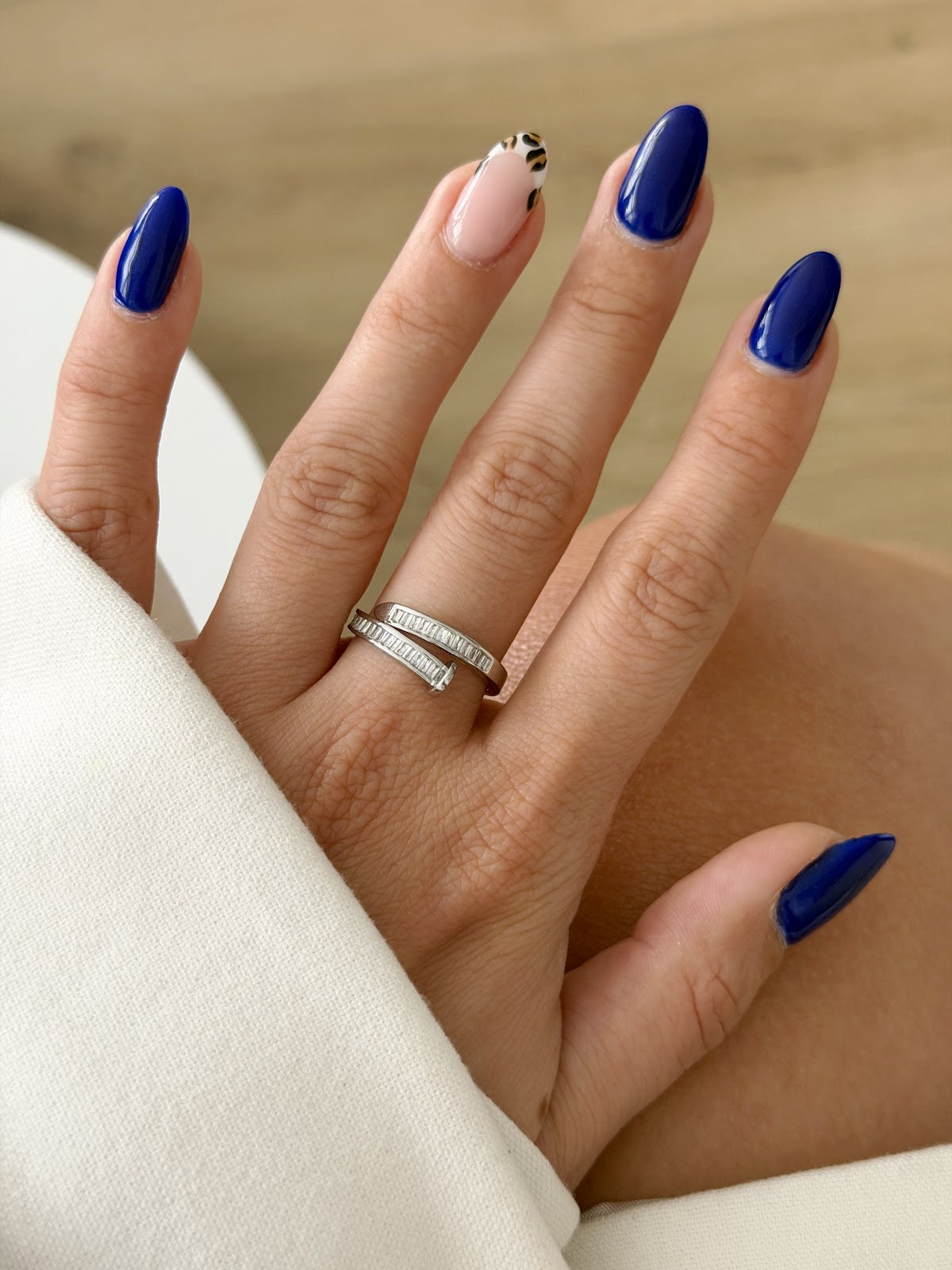 Silver Baguette CZ Pave Wrap Nail Ring - CW1RING0066 | Wholesale Stainless Steel Jewelry Catwalk Jewellery Europe