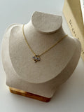 Gold CZ Pave Diamond Rhombus Evil Eye Pendant Necklace - CW1NKL0017 | Wholesale Stainless Steel Jewelry Catwalk Jewellery Europe