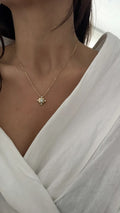 Gold CZ Pave Cushion Halo Medallion Pendant Necklace - CW1NKL0014 | Wholesale Stainless Steel Jewelry Catwalk Jewellery Europe
