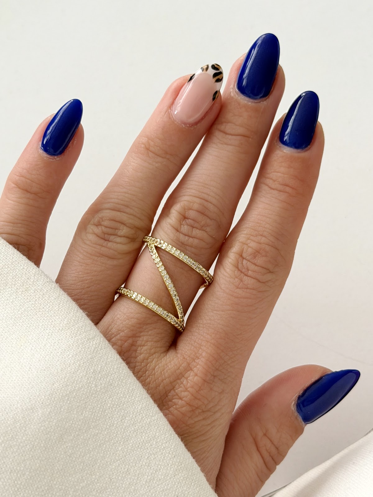Gold CZ Pave Z Shape Zigzag Statement Ring - CW1RING00187 | Wholesale Stainless Steel Jewelry Catwalk Jewellery Europe