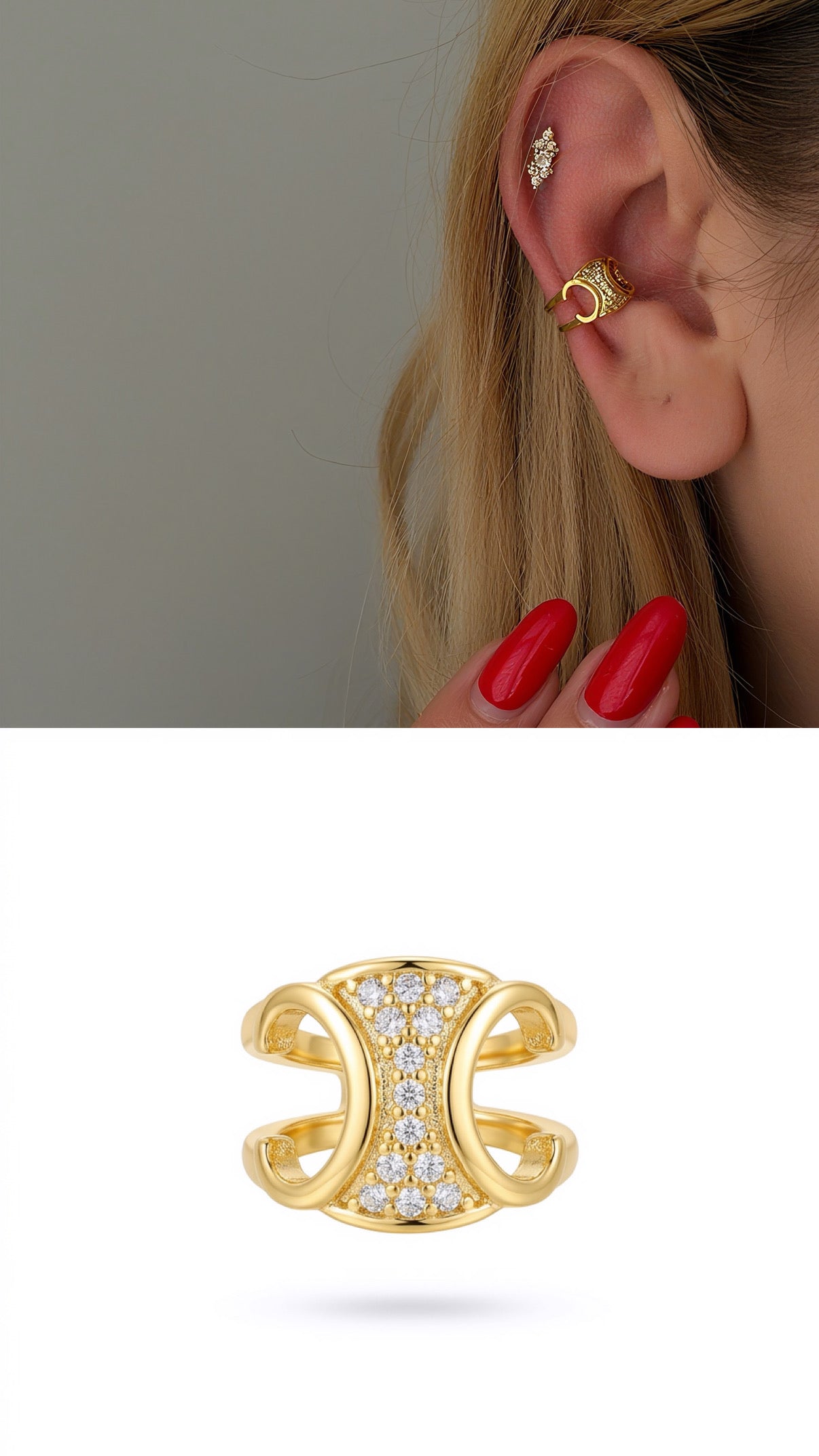 MY1VPEARC0039 gold-ear-cuff-stainless-steel-waterproof-trendy-wholesale-myaccessories wholesale jewelry EARCUFFS  Catwalk Jewellery Europe