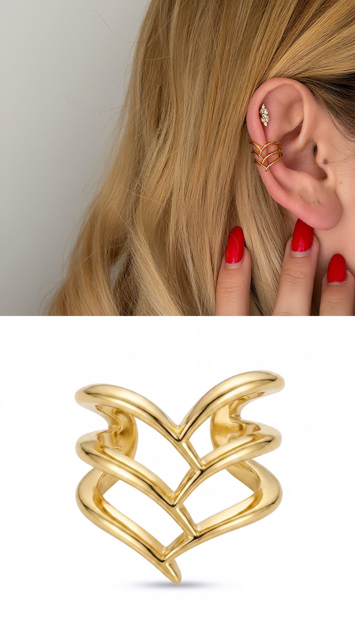MY1VPEARC0042 gold-ear-cuff-stainless-steel-waterproof-trendy-wholesale-myaccessories wholesale jewelry EARCUFFS  Catwalk Jewellery Europe