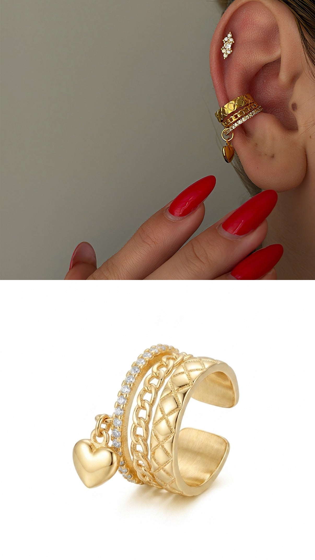MY1VPEARC0090 gold-ear-cuff-stainless-steel-waterproof-trendy-wholesale-myaccessories wholesale jewelry EARCUFFS  Catwalk Jewellery Europe
