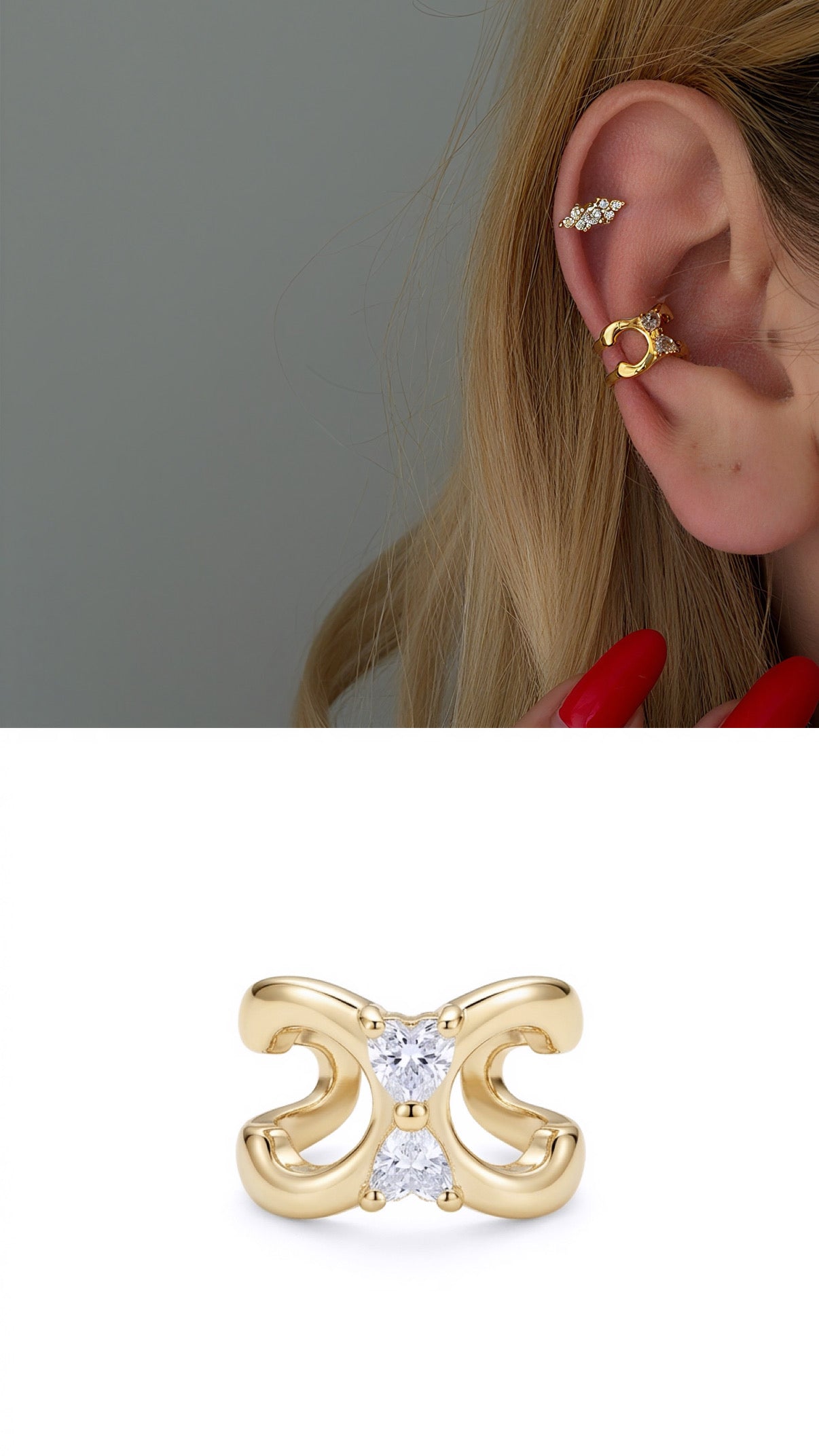 MY1VPEARC0094 gold-ear-cuff-stainless-steel-waterproof-trendy-wholesale-myaccessories wholesale jewelry EARCUFFS  Catwalk Jewellery Europe
