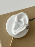 Silver Twisted Rope Wide Band Ear Cuff - CW1EARCUFF0040 | Wholesale Stainless Steel Jewelry Catwalk Jewellery Europe