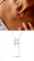 Silver Plated Stainless Steel Pave CZ Angel Number 11 Lariat Necklace Wholesale - CW1NKL00157 | Wholesale Stainless Steel Jewelry Catwalk Jewellery Europe