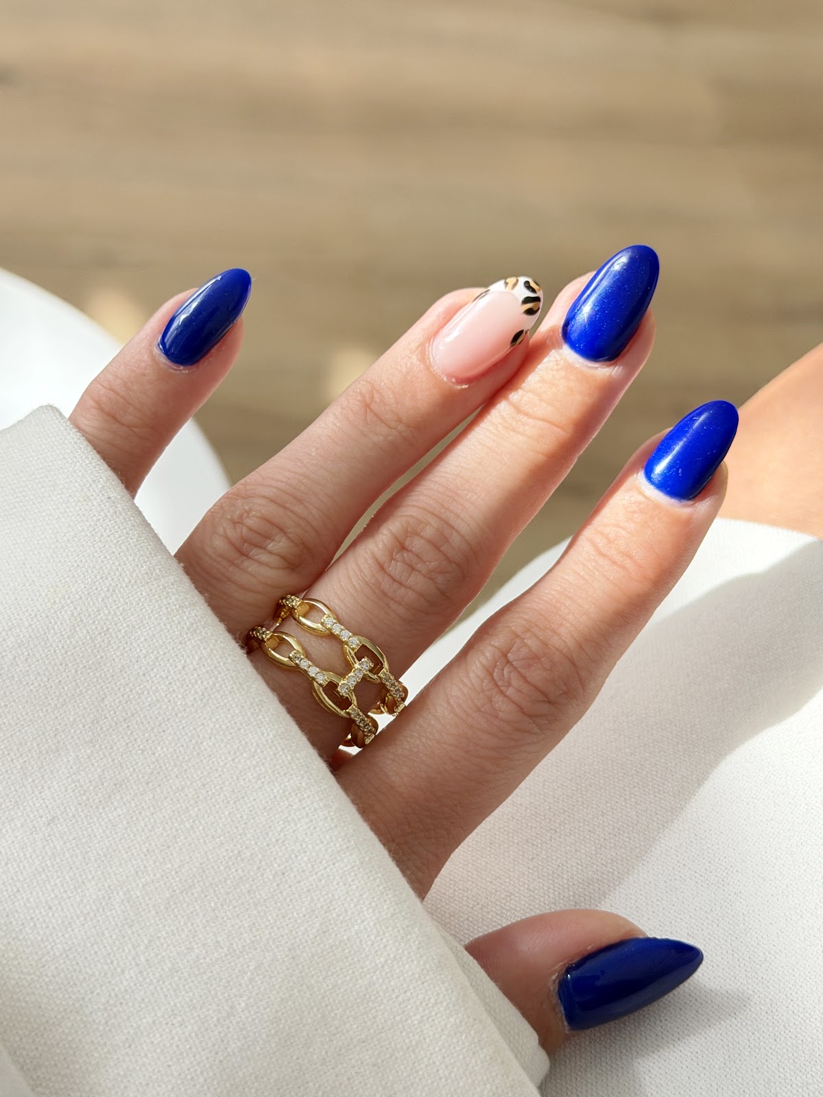 Gold CZ Pave Paperclip Chain Double Band Ring - CW1RING00137 | Wholesale Stainless Steel Jewelry Catwalk Jewellery Europe
