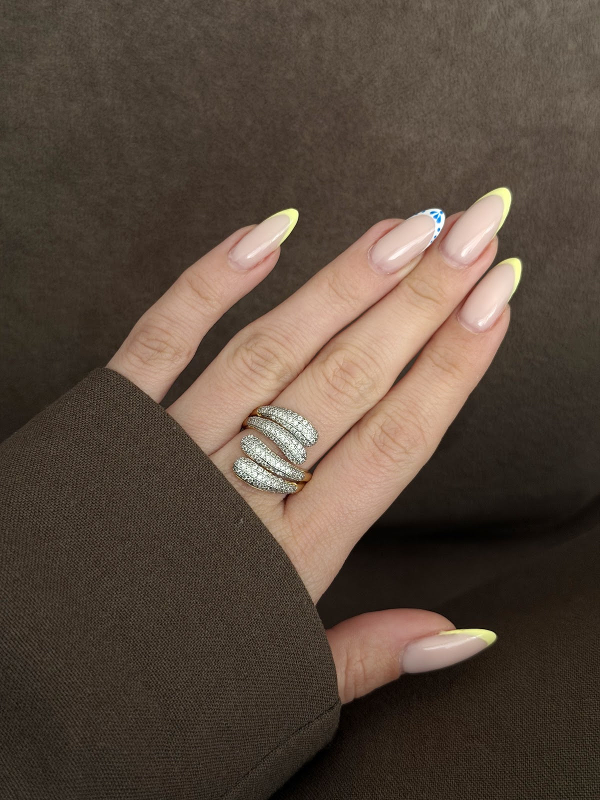 Gold CZ Pave Multi Row Spiral Wrap Ring - CW1RING00183 | Wholesale Stainless Steel Jewelry Catwalk Jewellery Europe