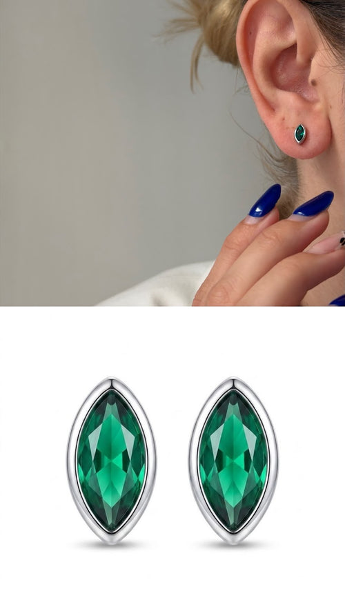 Gold Baguette CZ Triple Station Huggie Earrings - CW1VPEARNG0058 | Wholesale Stainless Steel Jewelry Catwalk Jewellery Europe