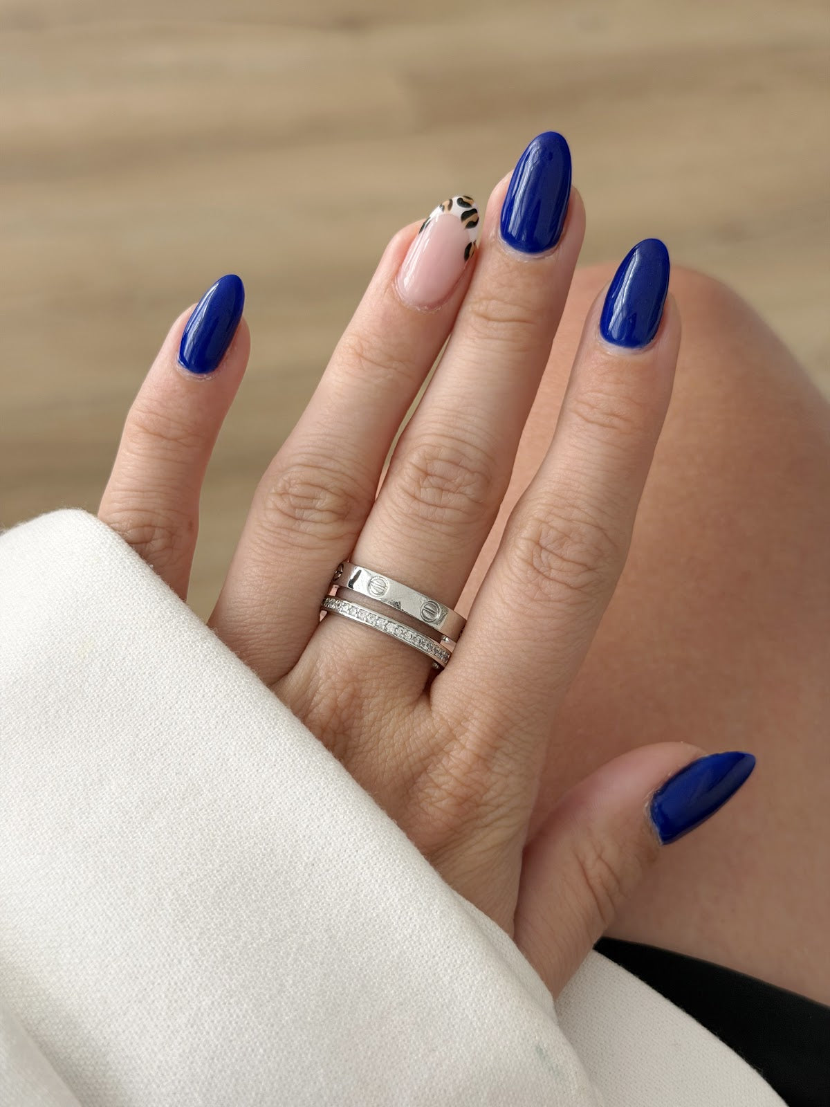 Silver CZ Pave Screw Motif Double Band Ring - CW1RING00148 | Wholesale Stainless Steel Jewelry Catwalk Jewellery Europe
