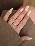 Gold Curb Chain Round CZ Cluster Ring wholesale jewelry RINGS Catwalk Jewellery Europe