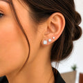 Silver Clear CZ Halo Cushion Cut Stud Earrings Set - CW1STEAR007 | Wholesale Stainless Steel Jewelry Catwalk Jewellery Europe